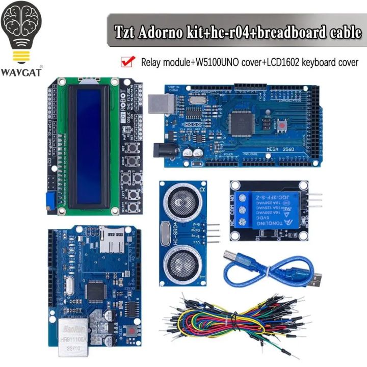 Mega 2560 r3 for arduino kit + HC-SR04 +breadboard cable + relay ...