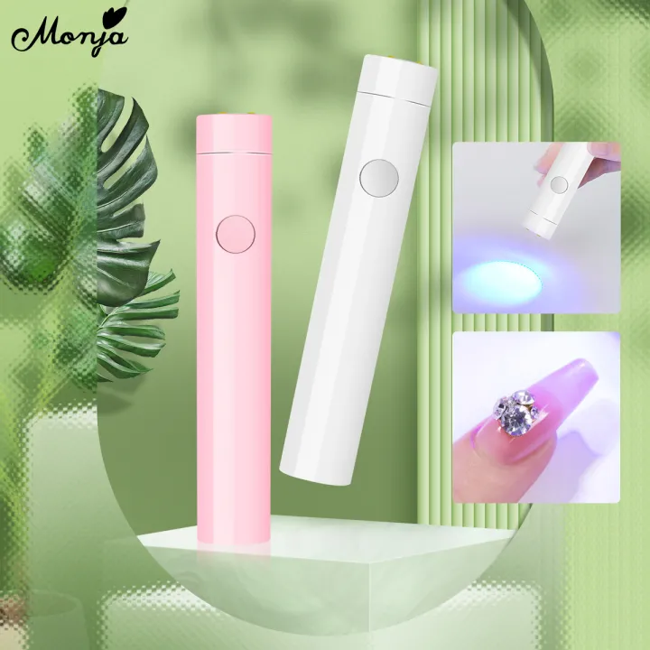 Monja Mini Portable 3 Leds Handheld Lamp USB Flashlight UV Lamp Adhesive Glue Nail Dryer Quick Drying Lamp DIY Makeup Tools