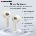 Monster Earbuds N-Lite 207 Bluetooth TWS EarPods IPX5 Waterproof Headset ENC Noise Reduction Earphone With Mic. 