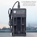 Gu 2-slot USB 18650 battery charger dual independent charging adapter 3.7V 4.2V lithium battery charger. 