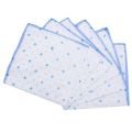 New Born Baby Napkins 18 x 18 Blue Colour Printed Single Layer 6 PCS Pack ( ayara baby products ). 