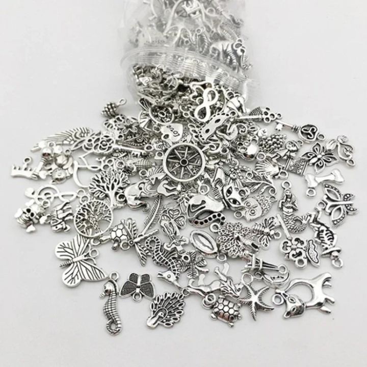 50Pcs Metal Mixed Charms DIY Vintage Bracelet Pendant Necklace Accessories For Jewelry Making Findings Cheap Charms Bulk