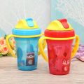 210ml Baby Handle Cup Feeding Bottle with Straw Kids Learning Drinking Water. 