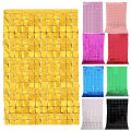 Square Box Shaped Foil Fringe Curtain Birthday Decoration. 
