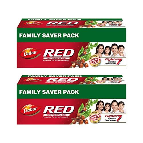 Dabur Red Toothpaste -1000g (500g*2) | Fluoride Free | Helps In Bad Breath Treatment, Cavity Protection, Plaque Removal | For Whole Mouth Health | Power Of 13 Potent Ayurvedic Herbs(FROM INDIA)NUSS