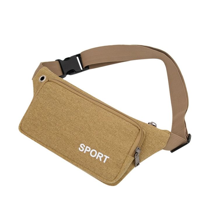 SHYAA%20New%20Fashion%20Men's%20Canvas%20Waist%20Bag%20New%20Large%20Capacity%20Mobile%20Phone%20Zero%20Wallet%20Women's%20Running%20Small%20Waist%20Bag%20khaki%20-%20Image%202