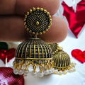 Black Gold Jimikki Earing Indian Jewelry Traditional Chandbali earings Jhumka Jhumki Dangle Earrings for Women, ear rings Perfect Gifts for Her. 