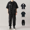 Three-Piece Men's Clothing Summer Suit Korean Fashion Junior High School Boys Clothes All-Matching and Handsome Leisure Cargo Pants. 