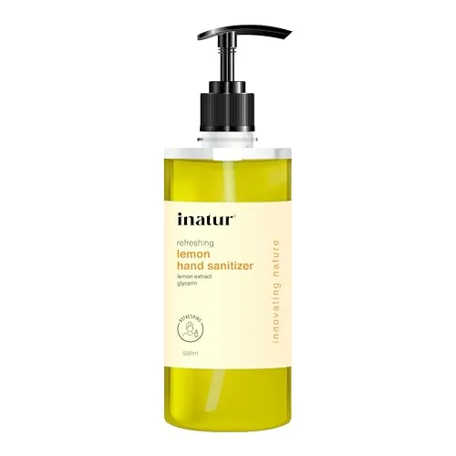inatur Refreshing Hand  Gel 500ml, Gentle on Skin, enriched with Lemon Extract & Aloe Vera (FROM INDIA)SAB