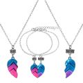 2pcs/4 pcs BFF Necklaces Bracelets, Half Heart Matching Pendant Best Friends Fashion Chain Friendship Jewelry Set for Girl Lady. 
