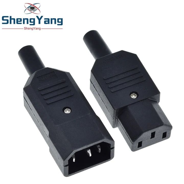 IEC Straight Cable Plug Connector C13 C14 10A 250V Black female&male Plug Rewirable Power Connector 3 pin AC Socket