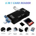 USB 3.0 SD TF Card Reader 6 in 1 Multi Memory Cardreader Type C/Micro Usb/U Disk/Tf/Sd Flash Drive OTG Phone Laptop Adapter. 