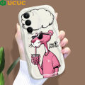 UCUC for Realme C75 Back Cover Pink Panther Texture Wavy Edge Soft Silicone Phone Case. 
