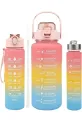 3pcs Water Bottle Colourful 2000ml 900ml 300ml 3 in 1 (LSW). 