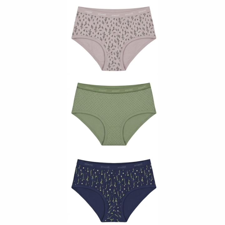 Amante Cotton Hipster Brief Solid Pack Of 3