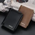 LouisWill Men Short Zipper Buckle Wallets PU Leather Fashion Wallets Business Mini Wallets Men Bags Retro Hand Bags Tri-fold Card Holders Coin Purse Clutches for Men. 