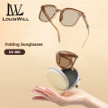 LouisWill Folding Sunglasses In Round Packaging Handbag Decorative Sun Glasses Outdoor Travel Sunscreen Sunglasses Women UV400 Trendy Sunglasses For Women Polarized Round Chic Retro Sunglasses. 