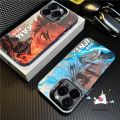 Trend Brand Anime Demon Slayer Case Compatible for IPhone 16 7Plus 11 14 13 15 12 Pro Max X XR XS Max 8 7 Plus SE 2020 Creative Cool Cartoon Couple Luxury Plating Metal Lens Soft Cover. 