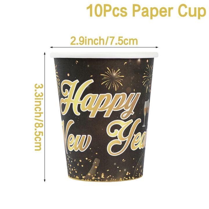 paper%20plates%202024%20New%20Year%20Party%20Disposable%20Tableware%20Black%20Gold%20Paper%20Plates%20Napkins%20Cups%20Tablecloth%20New%20Year%20Party%20DecorationsParty%20Tableware%20-%20Image%207