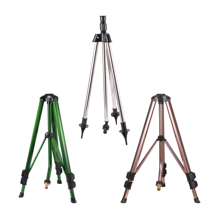 1/2" Garden Irrigation Stainless Steel Telescopic Tripod Height Adjustable Tripod Base With 16mm Quick Connector