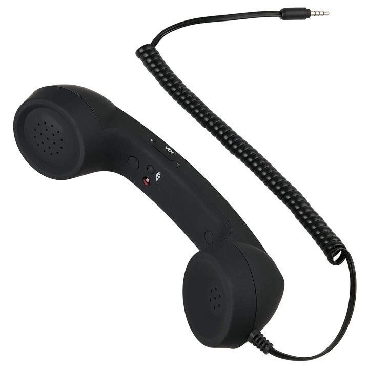 Telephone Handset Receiver MIC for Cellphone, 3.5 mm Socket (Black)