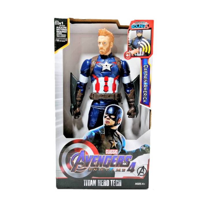 Avengers Age of Ultron Titan Hero Tech Captain America Figure, Multi Color (12-inch)