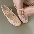 1 Pair Elegant Slip On Design Lace Mary Jane Shoes Soft Sole Comfort Fit Slip On Shoes Breathable Dress Flats for Women. 
