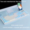 Sinking Manipulator Keyboard 104-Key Mixed-Color Backlit Wired Gaming Keyboard Ergonomic Office Gaming Keyboard for PC Laptops. 