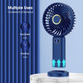 Maytto Mini Portable Fan LED Digital Display Foldable Handheld Fan Telescopic Folding Fan Dormitory Rechargeable Fan Quiet Fashion Fan Low Noise Flexible Fan Hang Handheld Desktop Fan. 