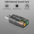 External USB Sound Card Audio Adapter Mic Speaker Audio Interface For Laptop PC. 