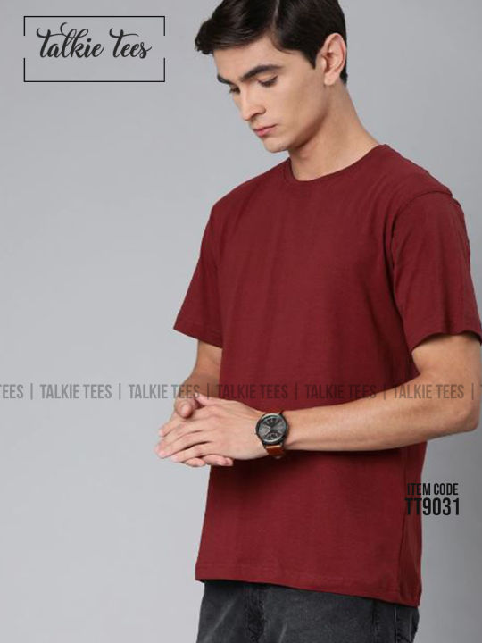 Maroon Color Men's Short Sleeve Plain Crew Neck T Shirt | Tt9031 , t shirt for men