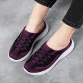 【ZOSR】Comfortable Walking Shoes Baotou Half Slippers Ladies Casual Shoes Summer Outside Penetration Air Fly Woven Mesh Sandals Fashion All-match Lazy Trend Slippers Large Size Women’s Shoes. 
