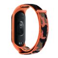 For Xiaomi Mi Band 5/6/7 Nylon Loop Integrated Camo Woven Strap. 