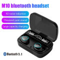 M10 Earbuds TWS Wireless Earbuds Bluetooth Headset HiFi Touch Control LED Digital Display With Microphone And Power Bank Bluetooth Earphone Bluetooth Headphones. 