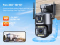Security Camera Outdoor,10X Optical Hybrid Zoom/3 Lens Surveillance Camera Support Color Night Vision,Human Detection,Auto-Tracking,2-Way SD Card/Cloud Storage With Free 32GB SD Card. 