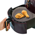 2X 20cm Air Fryers Oven Baking Tray Fried Chicken Basket Mat AirFryer Silicone Pot Round Replacemen Grill Pan Grey. 
