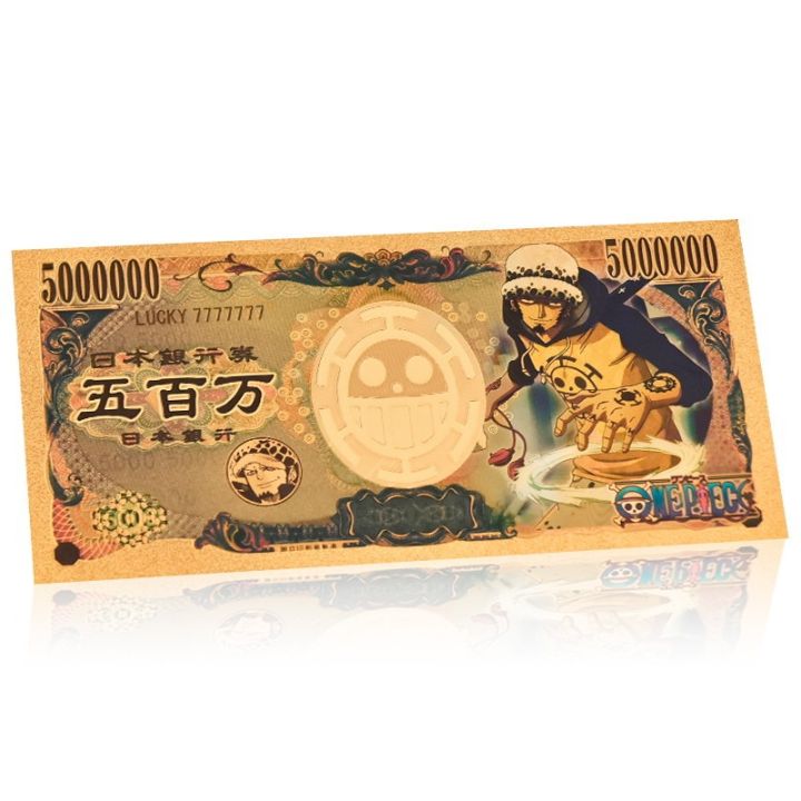 Anime Plastic One Piece Foil Pirate 100 Trillion Yen Commemorative Coin Foil Anniversary Coin Child Gift