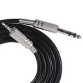 4.9ft 3.5mm 1/8 inch Male to 6.35mm 1/4 inch Male TRS Stereo Audio Cable Hot Black. 