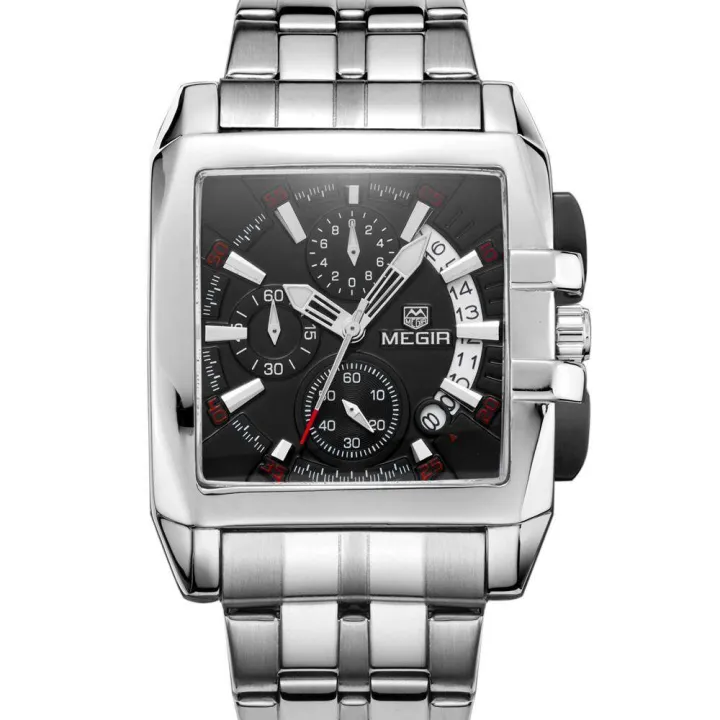 MEGIR men watch sports outdoor hiking multifunction sports watch male table 2018 (Silver)