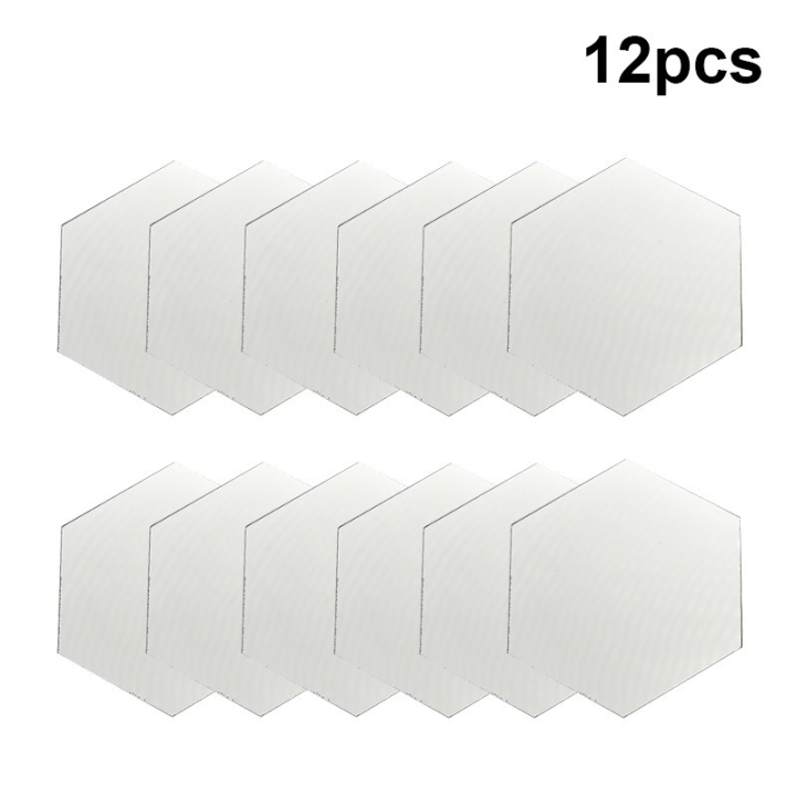 6/12PCs Hexagonal Diy 3D Mirror Wall Stickers Restaurant Aisle Floor Personality Decorative Mirror Paste Living Room Sticker
