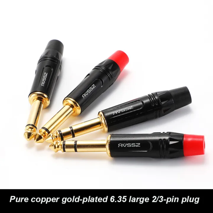 6.35mm%202/3-Core%20Audio%20Plug/jack%20Rca%20Adapter%20Trs%20Dual%20Channel%20Balanced%20Speaker%20Black/red%20Tail%20Sleeve%20Straight/curved%20Plugs%20-%20Image%202