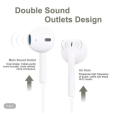 5G Wired Earphones 3.5mm Jack In Ear Earbuds Stereo Bass Sound Earphone White Color Headset With Microphone handfree. 