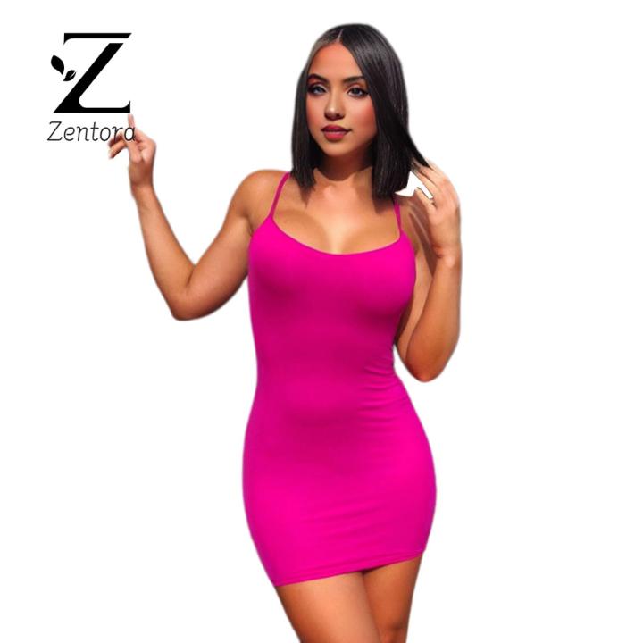 Zentora Hot Girl Dress Panties Set V-neck Mini Dress Set for Club Party 2  Pcs Solid Color Sheath Dress with Panties Stretchy Slim Fit for Dating  Vacation V-neck Vacation Dress