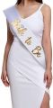 Bride to Be Sash, Bachelorette Party Sash Bachelorette Party Decorations Party Favors Accessories (White with Gold letters). 