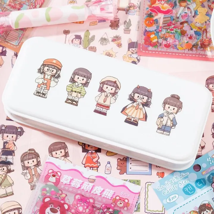 6sheets/lot%20Cartoon%20Girls%20Sticker%20Pack%20Cute%20Kawaii%20Stickers%20Set%20DIY%20Material%20Waterproof%20PVC%20Decorative%20Decals%20Phone%20Diary%20Kids%20-%20Image%203