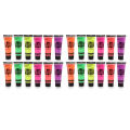 6/24 Tubes 10ml/0.34oz Art Body Paint Glow in UV Light Face & Body Paint with 6 Colors Glow Blacklight Neon Fluorescent for Party Clubbing Festival Halloween Makeup. 