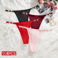 Woman Thongs Heart Buckle Thin Silver Ribbon G-String Solid Lingerie Female Panties Sensual Woman's Underwear T-Back. 