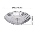 Durable Stainless Steel Folding Dish Steam Expandable Lotus Leaf Shape Steamer Plate Multi-Function Meat Steaming Tray Universal Pot Fit. 