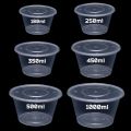 10pcs 500ml Disposable Container Plastic Clear Cup With Lid For Storage Sauce, Jelly, Yogurt, Mousse Cups & Bowls. 