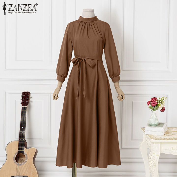 ZANZEA%20Women%20Long%20Sleeve%20Party%20Evening%20Prom%20Dress%20A-Line%20Plain%20Tunic%20Maxi%20Dresses%20-%20Image%206